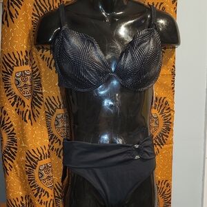 Black Polka Dot Bikini Set